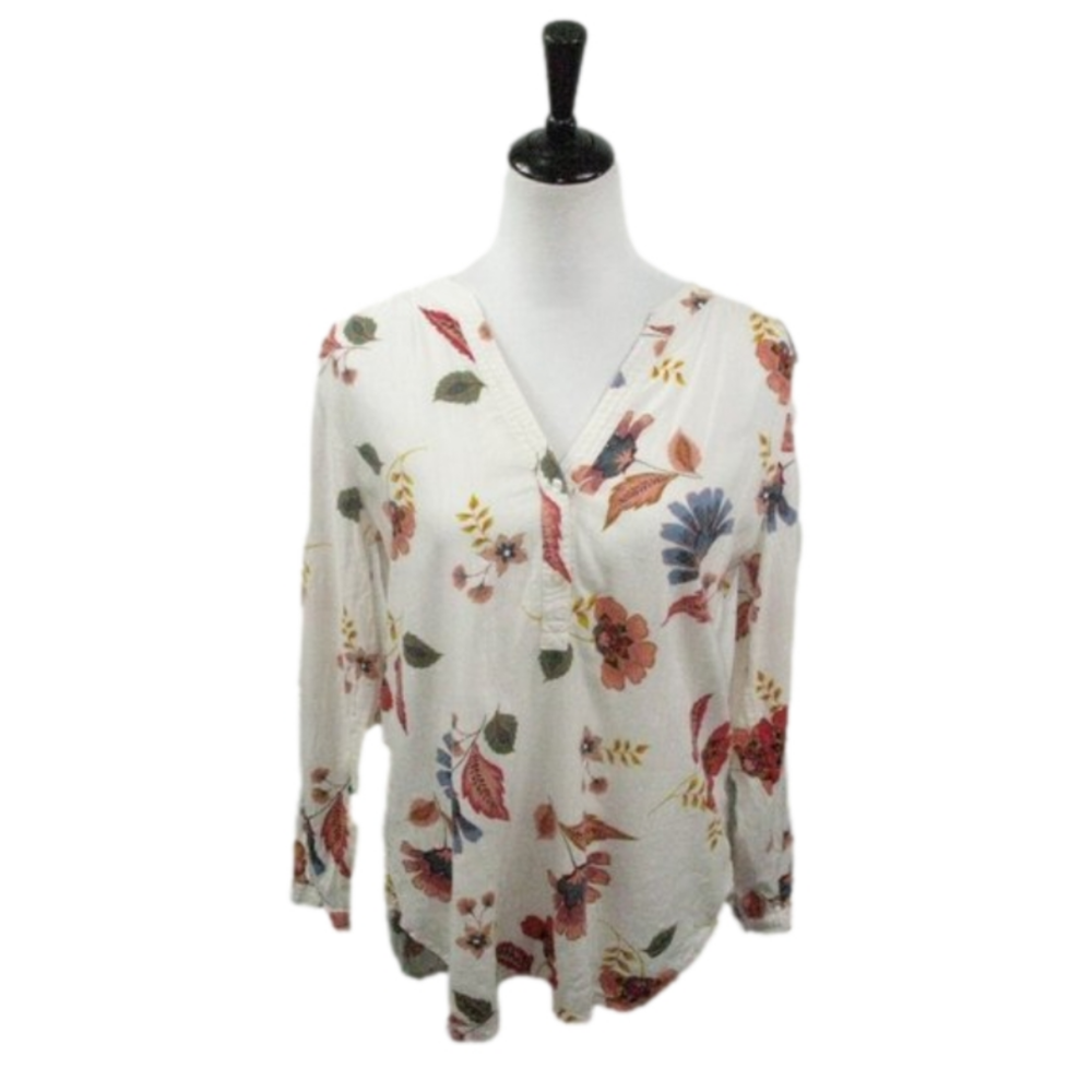 Old Navy Floral Partial Button Front Blouse Size Medium